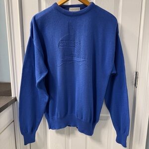 Vintage Lord Jeff 80s 3D Sailboat Sailors Cotton Crewneck Sweater Size Large